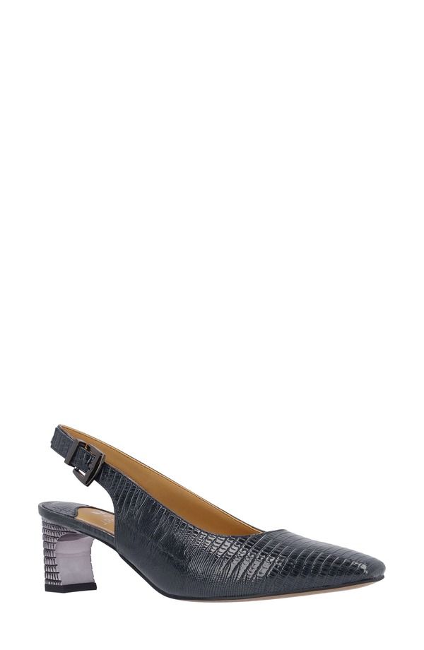 ジェイレニー レディース シューズ ヒール J Rene Hadyn Lizard Embossed Slingback Pump Navy ネイビー
