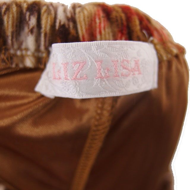 リズリサ LIZ LISA キュロット ショートパンツ チェック レース 0 茶