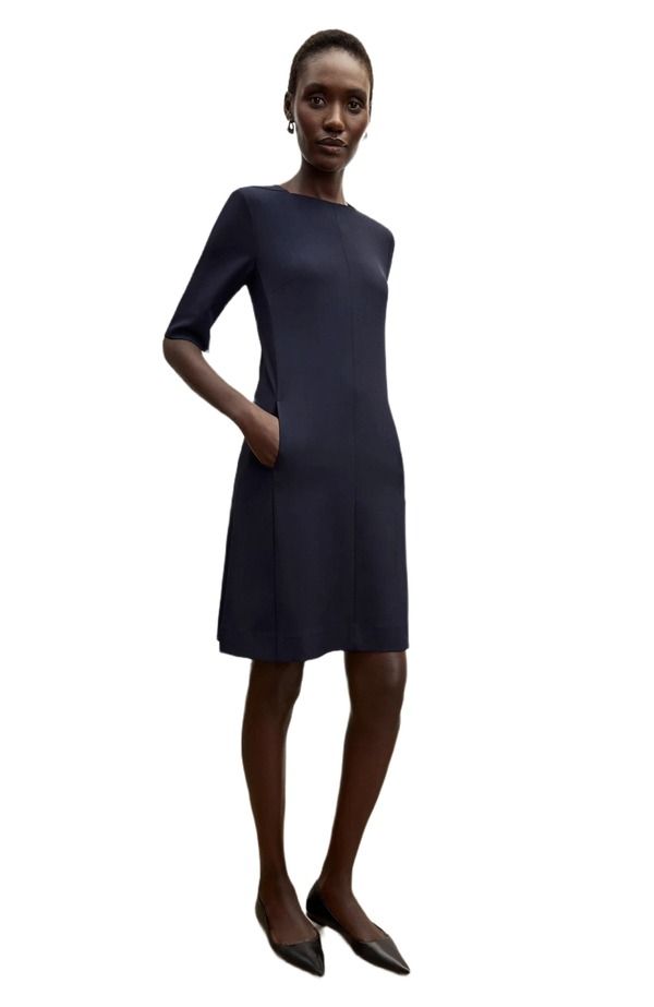 エムエメウラフール レディース トップス ワンピース MMLaFleur Emily Recycled WonderTex Dress Dark Navy ネイビー