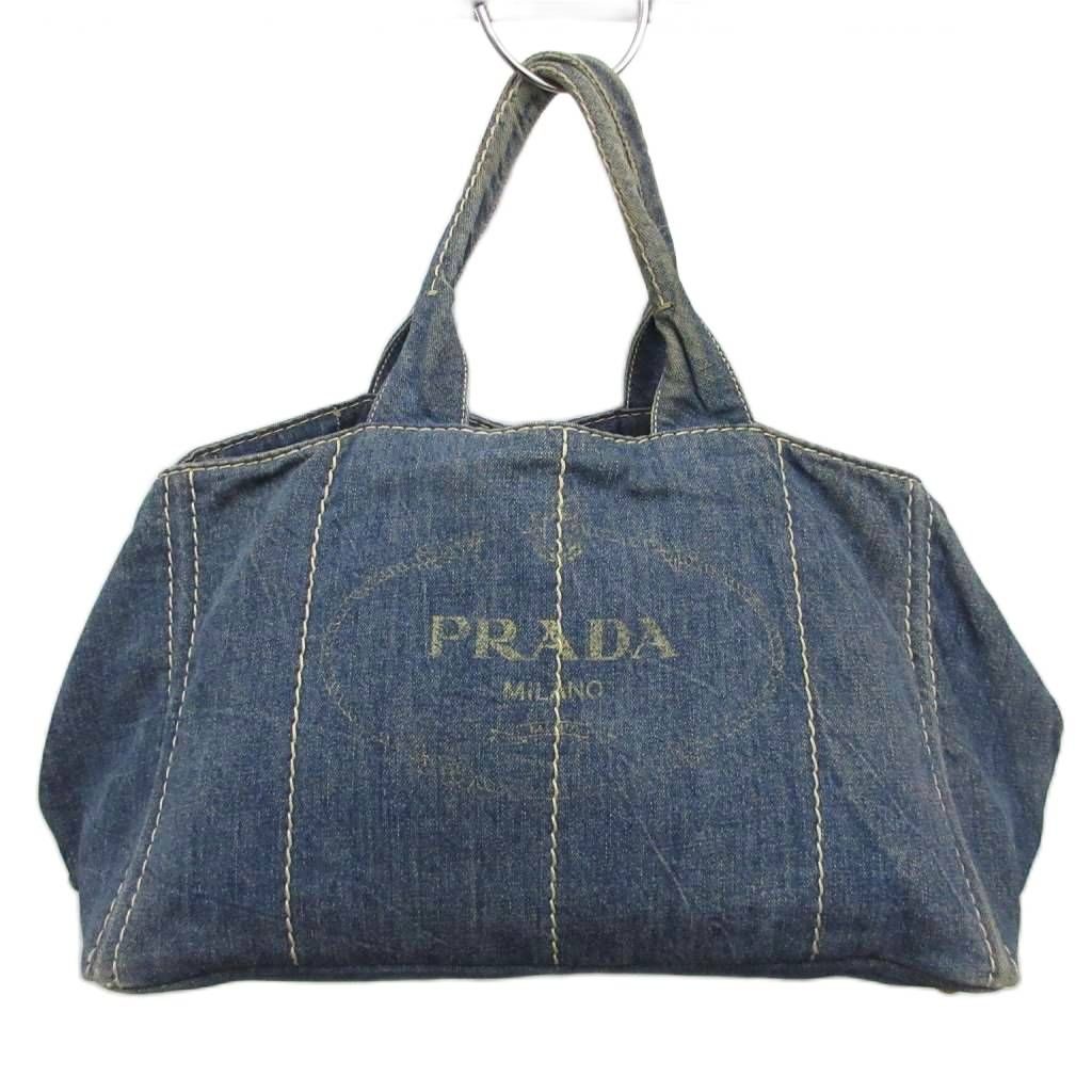 プラダ PRADA カナパ CANAPA デニム トートバッグ ハンドバッグ 三角