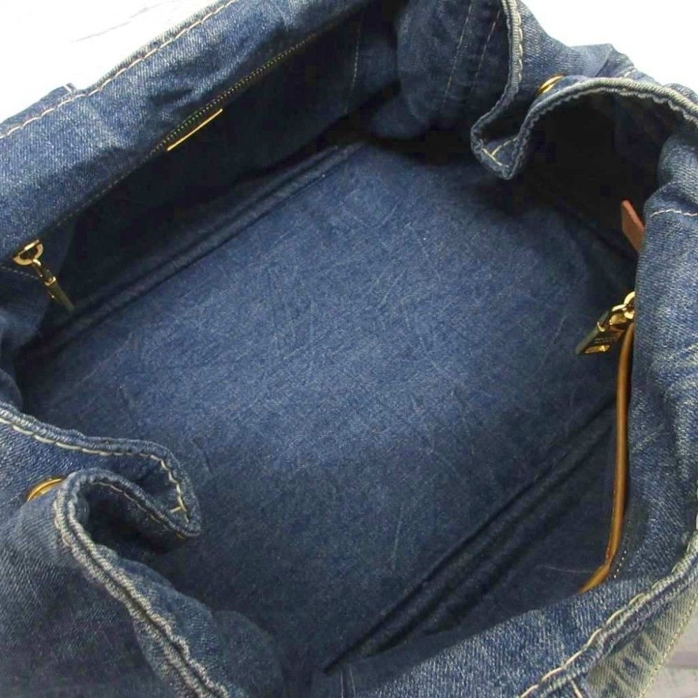 プラダ PRADA カナパ CANAPA デニム トートバッグ ハンドバッグ 三角