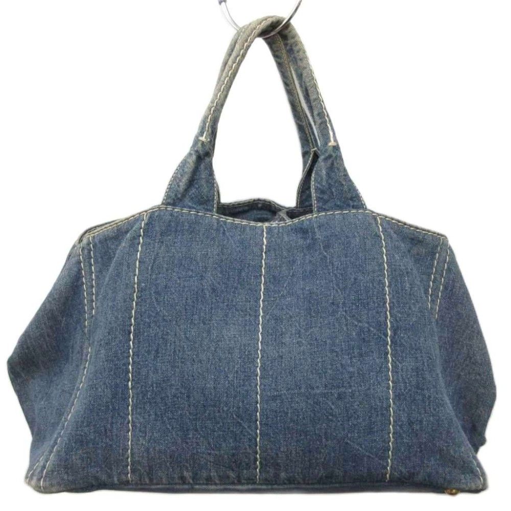 プラダ PRADA カナパ CANAPA デニム トートバッグ ハンドバッグ 三角