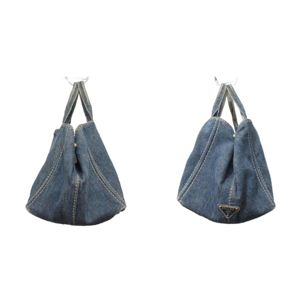 プラダ PRADA カナパ CANAPA デニム トートバッグ ハンドバッグ 三角