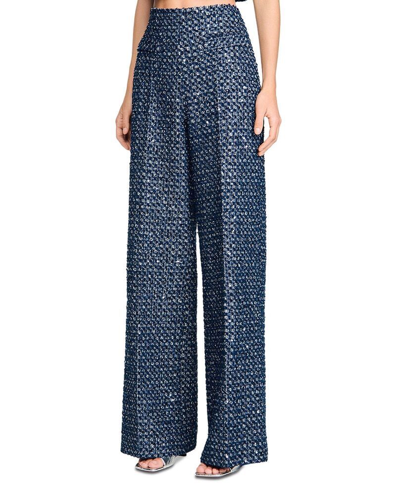 サンドロ レディース ボトムス カジュアルパンツ ストレート Sandro Straight Leg Trousers Navy Blue ネイビー