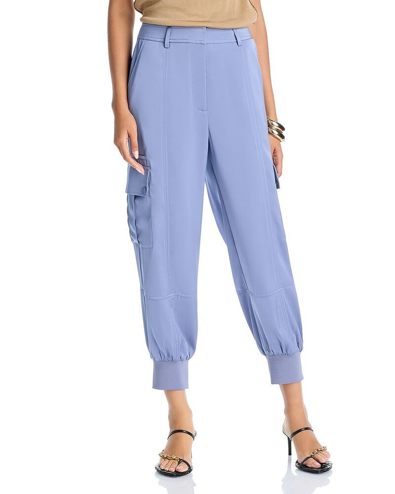 アクア レディース ボトムス カジュアルパンツ サテン AQUA Satin Jogger Pants Exclusive Light Blue ブルー