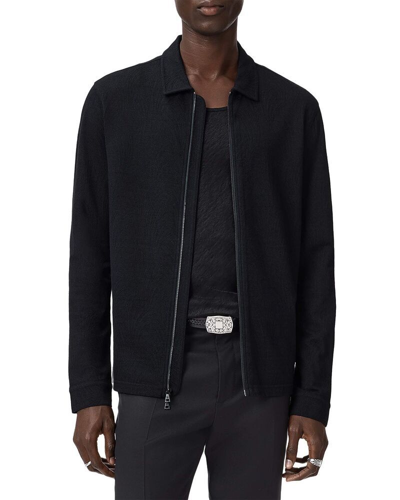 ジョンバルベイトス メンズ アウター ジャケット・ブルゾン シャツ John Varvatos Kassen Jacquard Zip Front Shirt Jacket Navy ネイビー