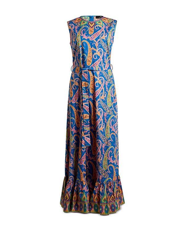 エトロ レディース トップス ワンピース マキシ Etro Paisley Flounce Hemaxi Dress Print On P