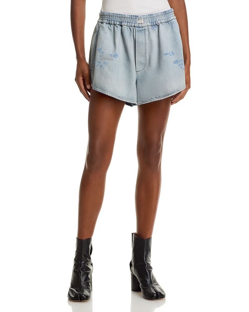 マルタンマルジェラ レディース ボトムス ハーフパンツ・ショーツ ショートパンツ デニム MM6 Maison Margiela Destructedenim Shorts Lightblue ブルー