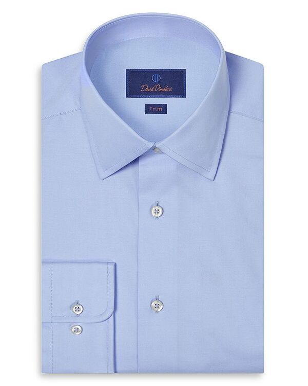 デイビッドドナヒュー レディース トップス シャツ David Donahue Super Fine Twill Trim Fit Dress Shirt Sky