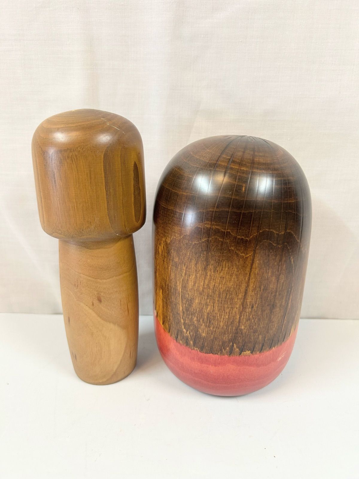 匿名配送】卯三郎こけし 2体セット 桜・民家 創作こけし 民芸品 置物