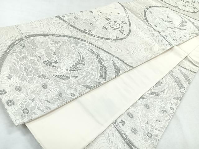 平和屋着物◎六通柄袋帯 花鳥文 銀糸 正絹 逸品 CABH1660nb - メルカリ