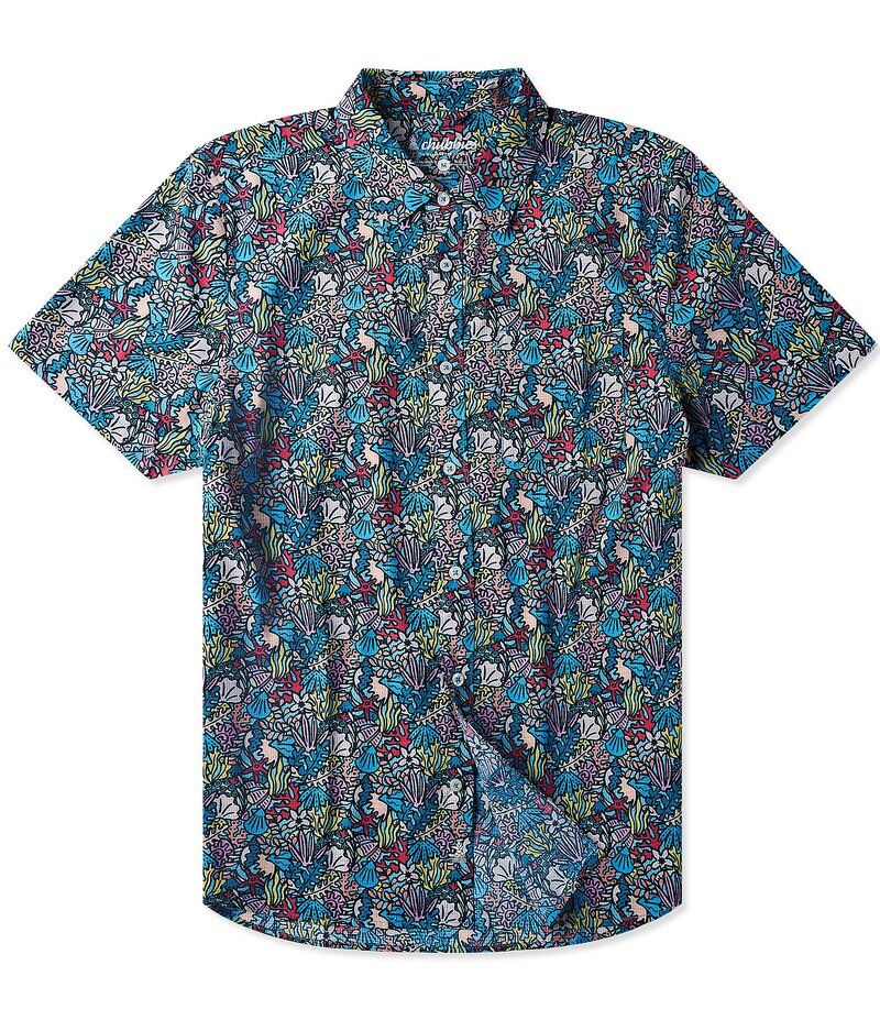チャビーズ メンズ トップス シャツ プリント Chubbies Reef Explorer Short Sleeve Printed Woven Shirt Bright Blue ブルー