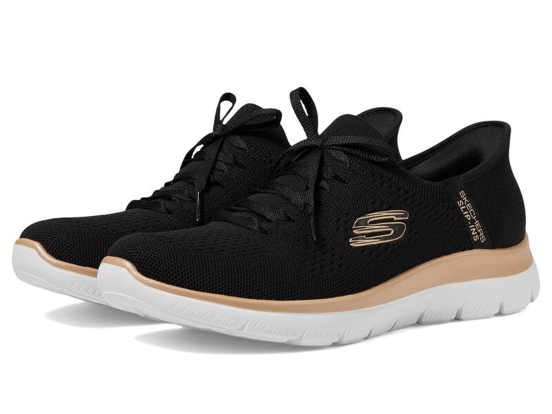スケッチャーズ レディース シューズ スニーカー SKECHERS Summits Night Chic Hands Free SlipIns Black Rose Gold ブラック