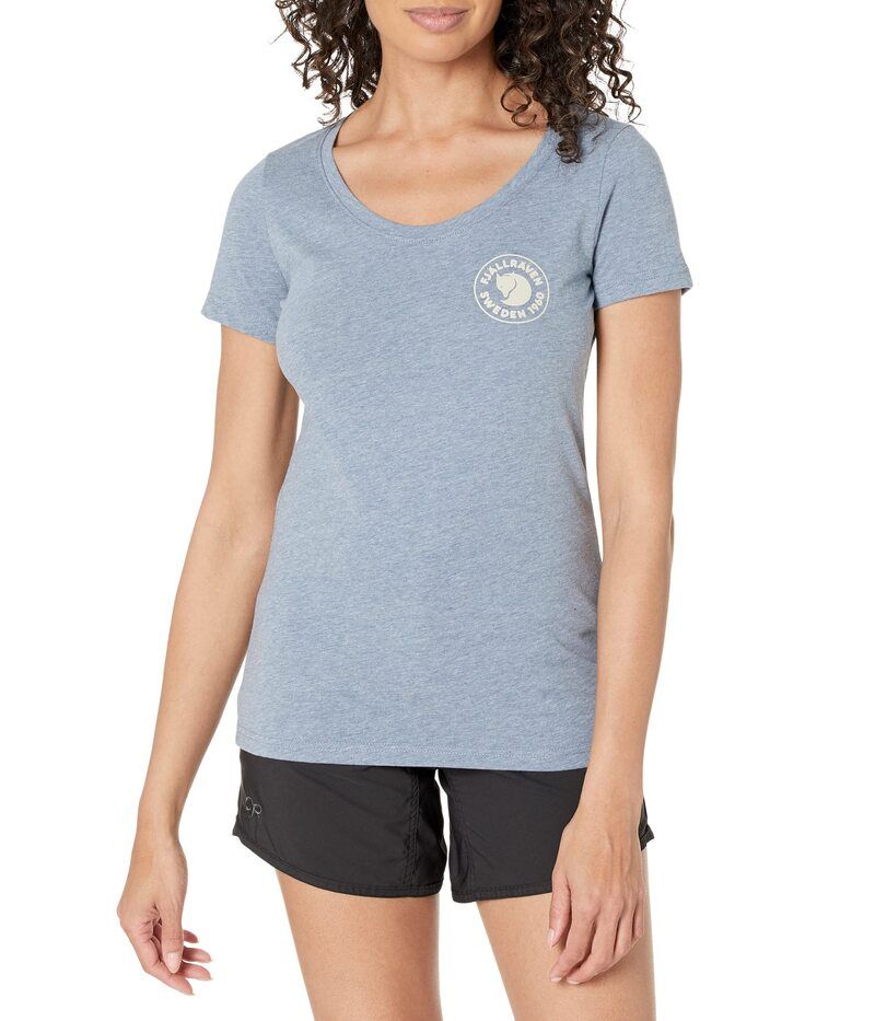 フェールラーベン レディース トップス シャツ Tシャツ ロゴ Fjallraven 1960 Logo TShirt Indigo BlueMel インディゴ