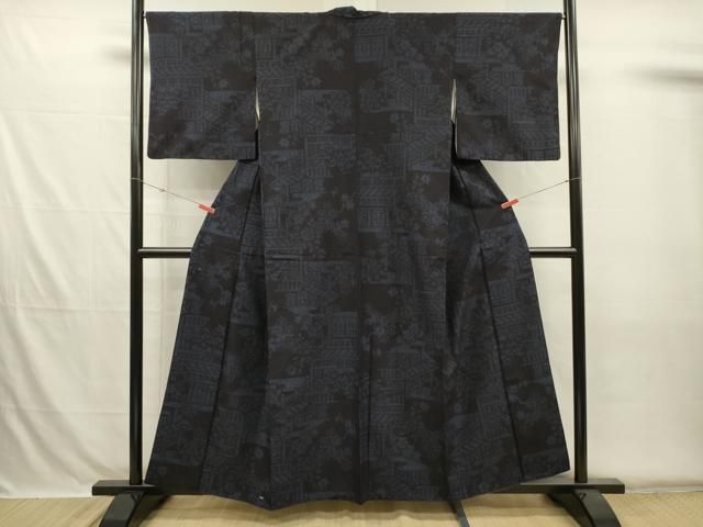 平和屋着物□結城紬 80亀甲 風景文 正絹 逸品 DABH5731ya - メルカリ