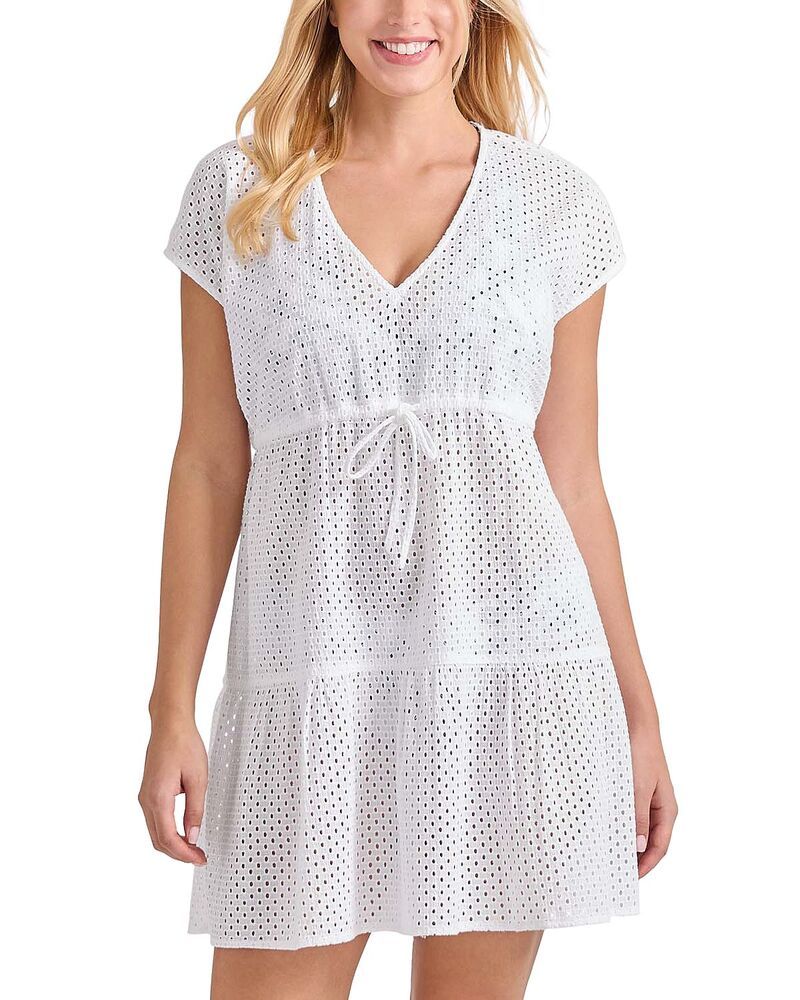 トッミーバハマ レディース トップス ワンピース Vネック Tommy Bahama Eyelet Cove V Neck Swim CoverUp Dress White ホワイト