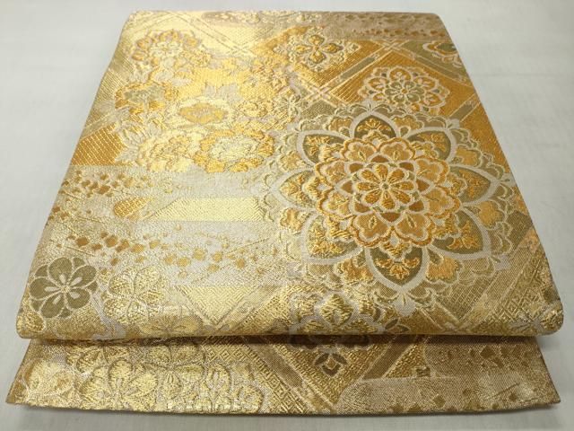 美品✨最高級品】佐賀錦 正絹 六通柄 袋帯「正倉院花文」 金銀糸 成人