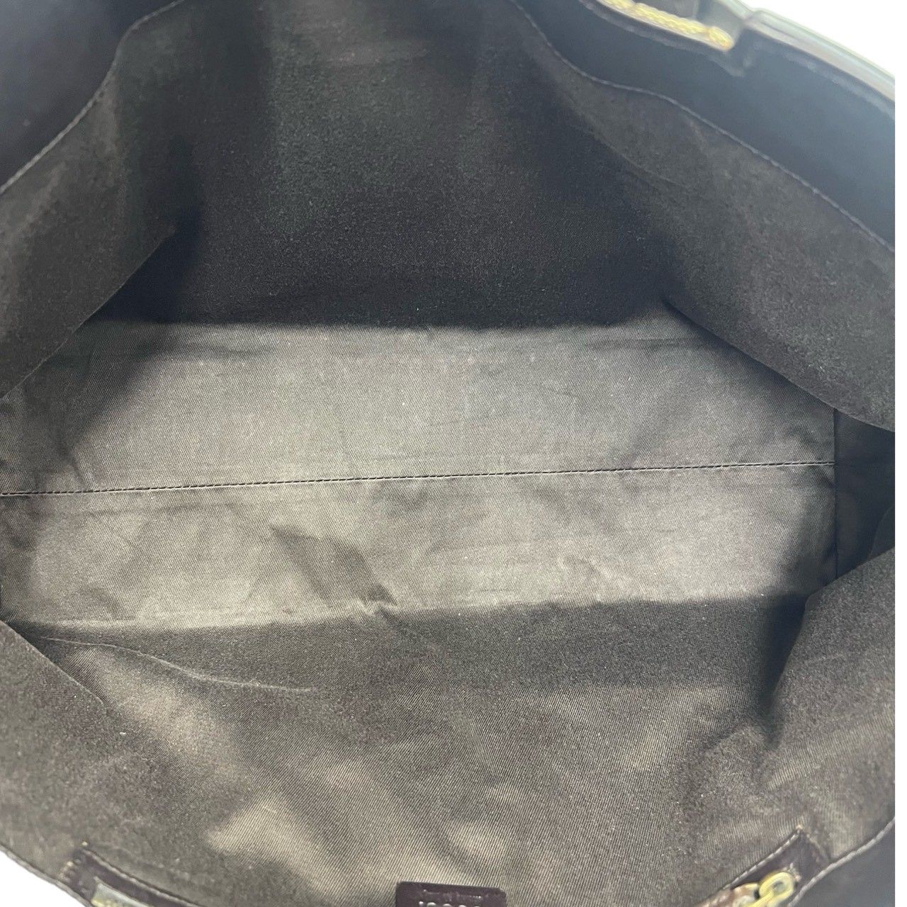 極 美品 GUCCI グッチ ロゴ 金具 GG 柄 キャンバス レザー 本革