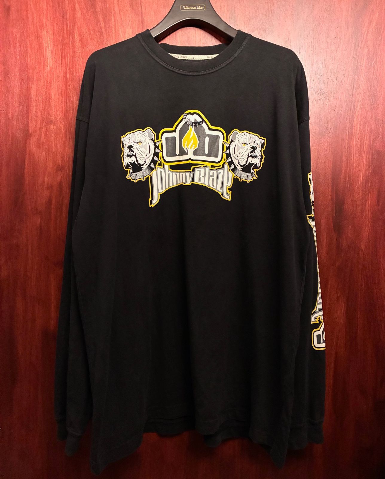 レア Johnny Blaze 長袖プリントTシャツ ブラック XLサイズ
