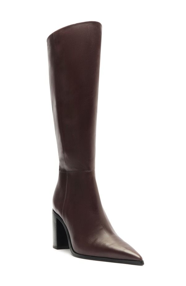 シュッツ レディース シューズ ブーツ・レインブーツ Schutz Mikki Up Block Pointed Toe Knee High Boot Brown ブラウン