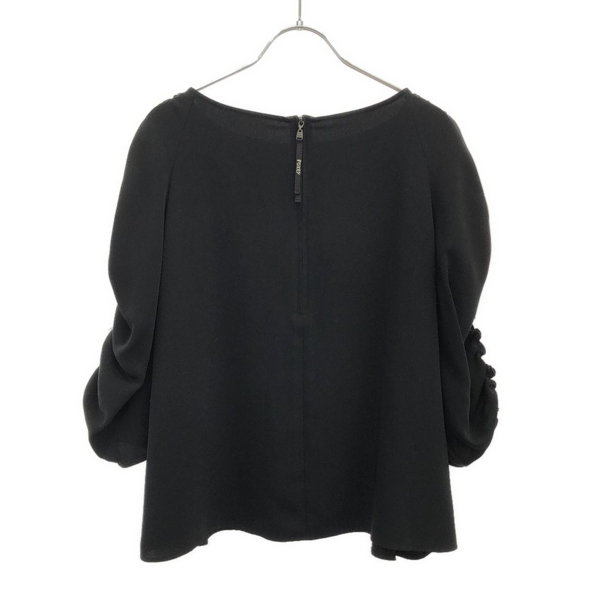 【美品】FOXEY NEW YORK フォクシーニューヨーク 長袖ブラウス　黒 FOXEY NEWYORK フォクシー ニューヨーク フリルブラウス トップス