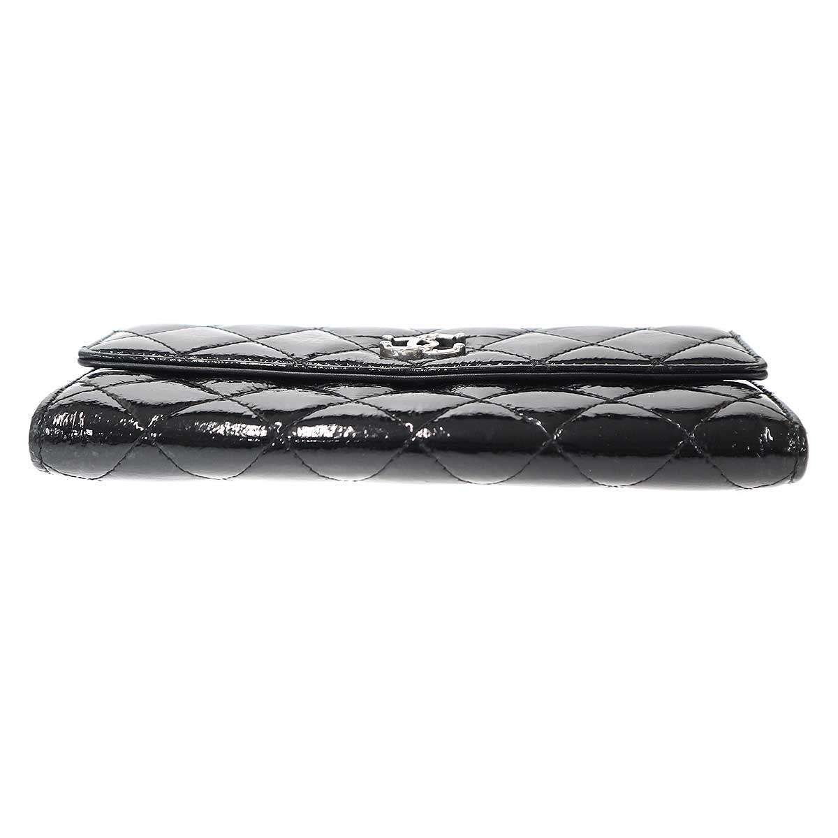 CHANEL シャネル マトラッセパテント ココマークロングウォレット
