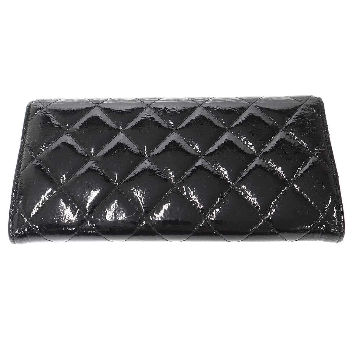 CHANEL シャネル マトラッセパテント ココマークロングウォレット