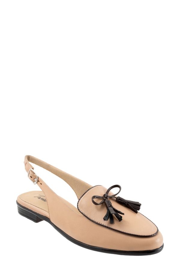 トロッターズ レディース シューズ スリッポン・ローファー Trotters Lillie Slingback Loafer Beige Dark Brown ブラウン
