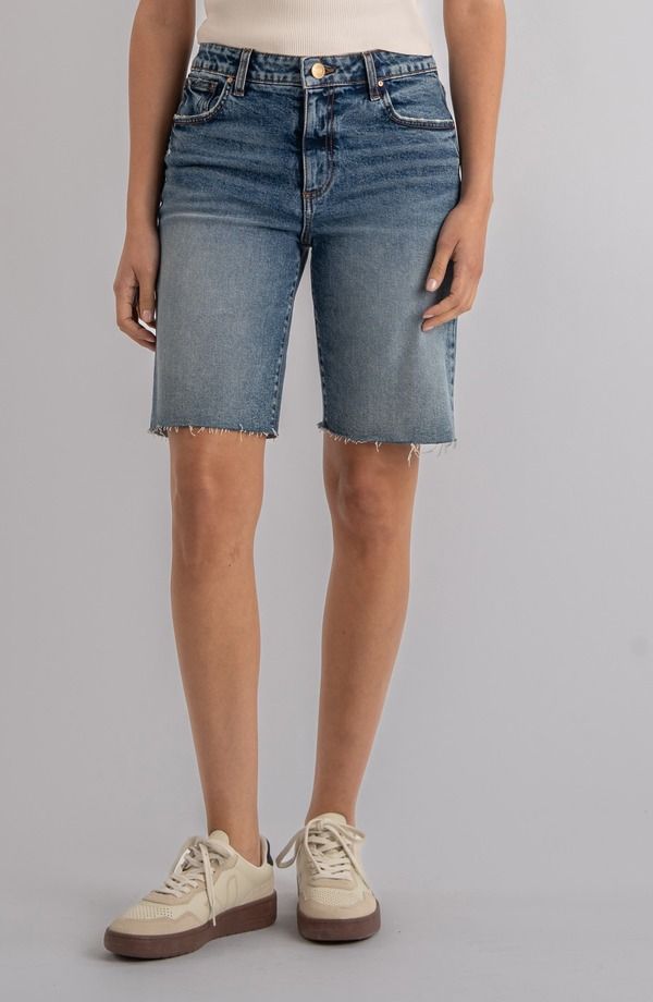 カットフロムザクロス レディース ボトムス デニムパンツ ハイウエスト ショートパンツ KUT from the Klothailey Raw Hem High Waist Denim Bermuda