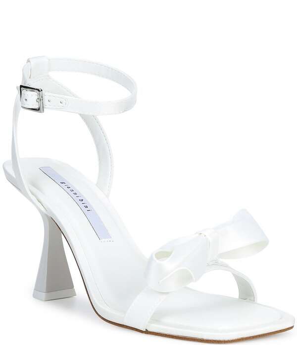 ジャンビニ レディース シューズ サンダル サテン Gianni Bini Ransley Satin Bow Square Toe Dressandals White ホワイト