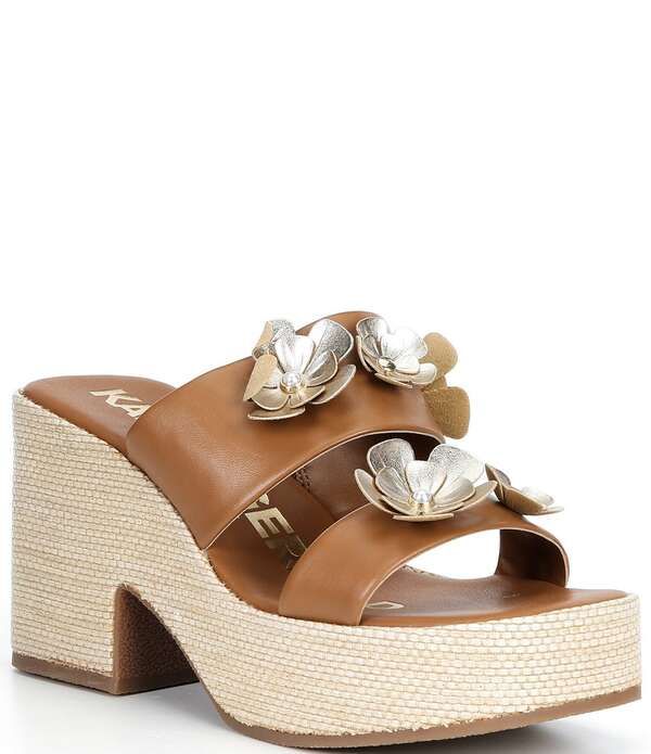 カール ラガーフェルド レディース シューズ サンダル KARLAGERFELD PARIS Moracco Double Banded Wedge Sandals Tan タン