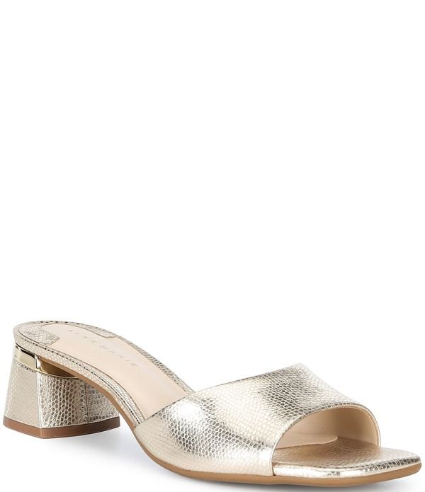 アレックスマリー レディース シューズ サンダル トール レザー Alex Marie Jenelle Metallic Embossed Leather Dress Mulesoft Gold ゴー