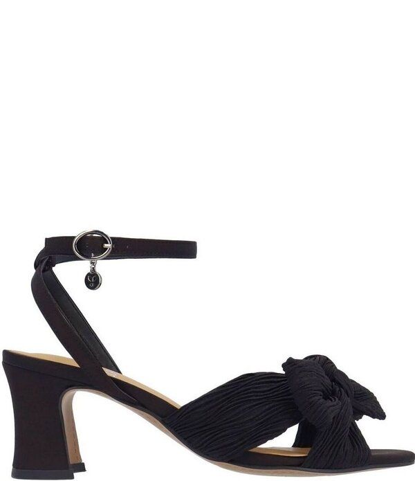 ジェイレニー レディース シューズ サンダル プリーツ サテン アンクル J Renee Olwen Pleated Satin Bow Knot Ankle Strap Sandals Black