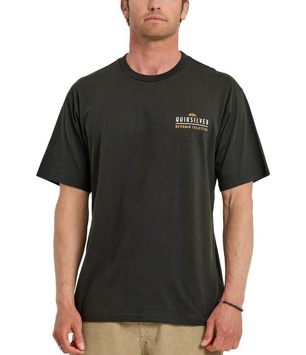 クイックシルバー メンズ トップス シャツ スエード グラフィック Quiksilver Off The Grid Graphic Sueded Short Sleeve TShirt Phantom