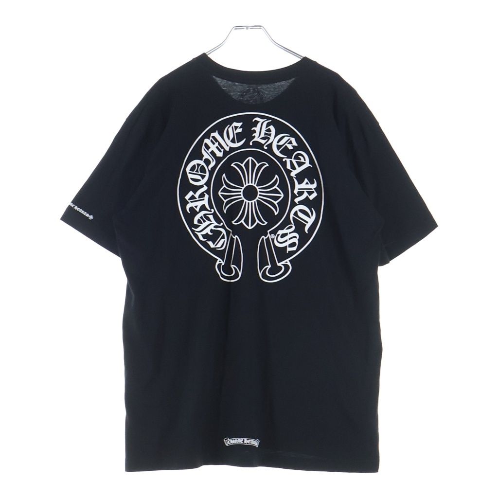 CHROME HEARTS (クロムハーツ) CH T-SHIRT バックホースシュープリント 半袖Tシャツ カットソー ブラック