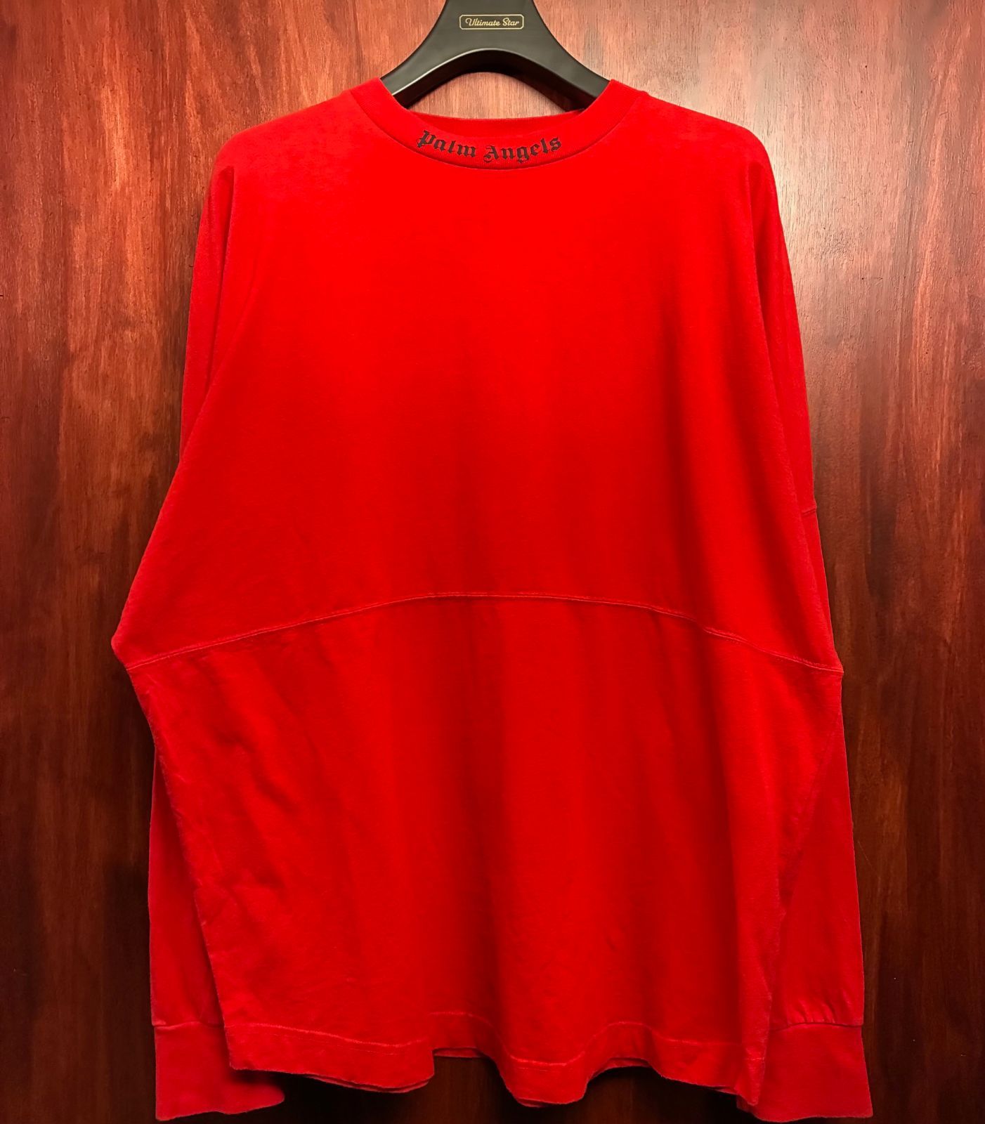 MADE IN PORTUGAL製 Palm Angels バックプリント 長袖Tシャツ レッド Lサイズ