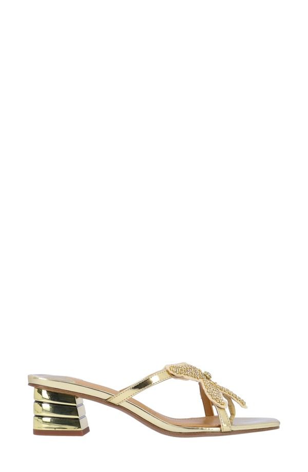 ジェイレニー レディース シューズ ヒール サンダル J Rene Sunstar Appliqu Sandal Gold Natural ゴールド