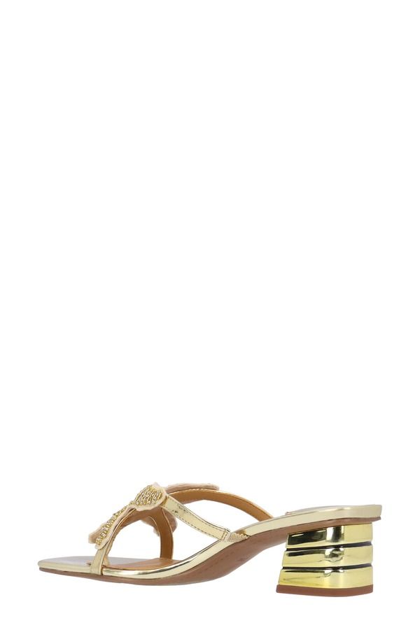 ジェイレニー レディース シューズ ヒール サンダル J Rene Sunstar Appliqu Sandal Gold Natural ゴールド