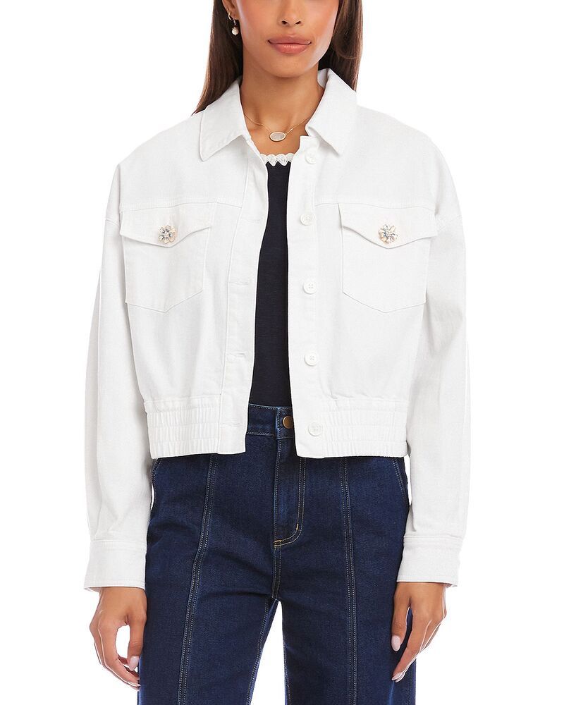 カレンケーン レディース アウター ジャケット・ブルゾン Karen Kane Novelty Button Jean Jacket Off White オフホワイト