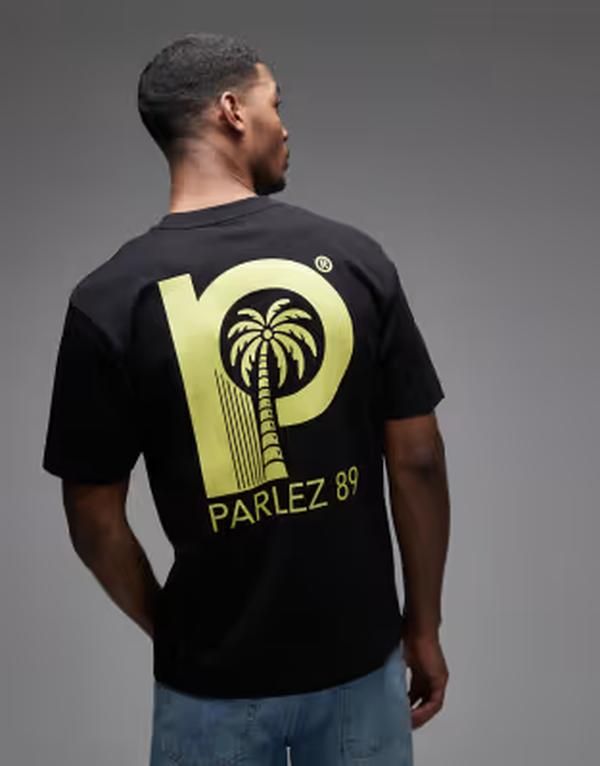 パルレ メンズ トップス Tシャツ プリント グラフィック Parlez delray tshirt with back print graphic Black ブラック