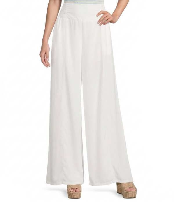 スティーブ マデン レディース ボトムス カジュアルパンツ ワイドレッグ シャーリング Stevie by Steve Madden Chambray Smocked Wide Leg Pants W