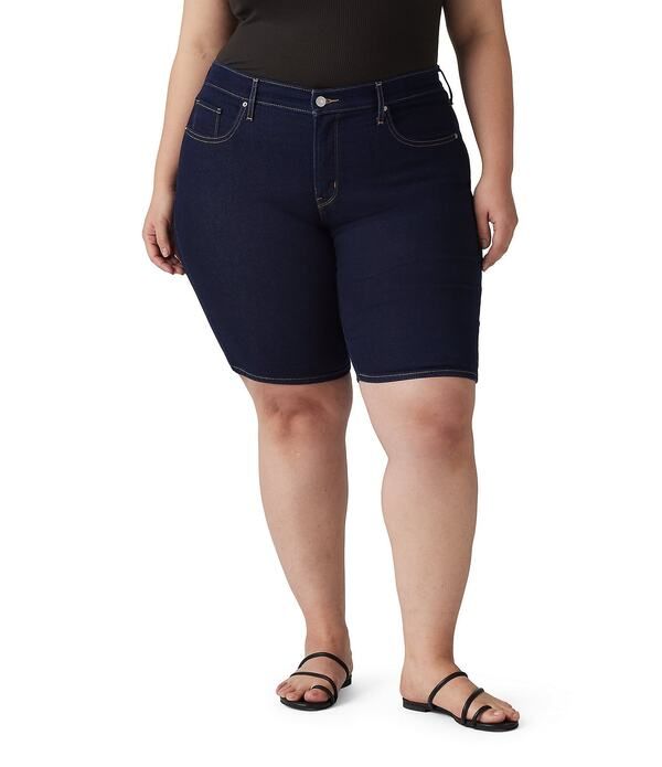リーバイス レディース ボトムス ハーフパンツ・ショーツ プラスサイズ ショートパンツ Levis Plusize MidRise Bermuda Shorts Darkest Sky 9,605円