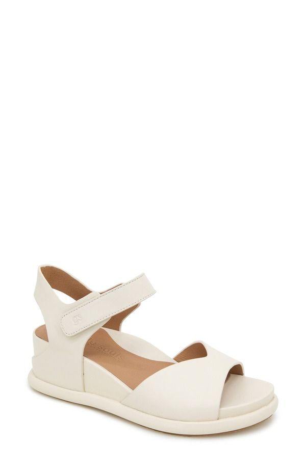 ジェントルソウルズ レディース シューズ サンダル Gentle Souls Jalleen Wedge Sandal Stone Leather ストーン