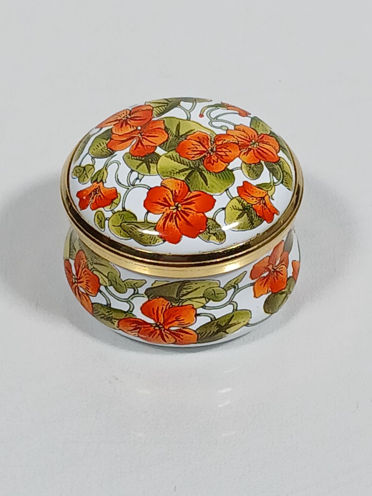 美品】ハルシオンデイズ エナメルボックス 小物入れ ピルケース 花柄