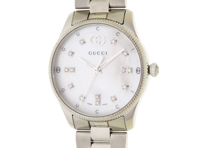 GUCCI グッチ Gタイムレス・ホワイトシェル・クオーツ YA1265064 腕時計 ステンレススチール ホワイト レディース【中古】437 37,387円