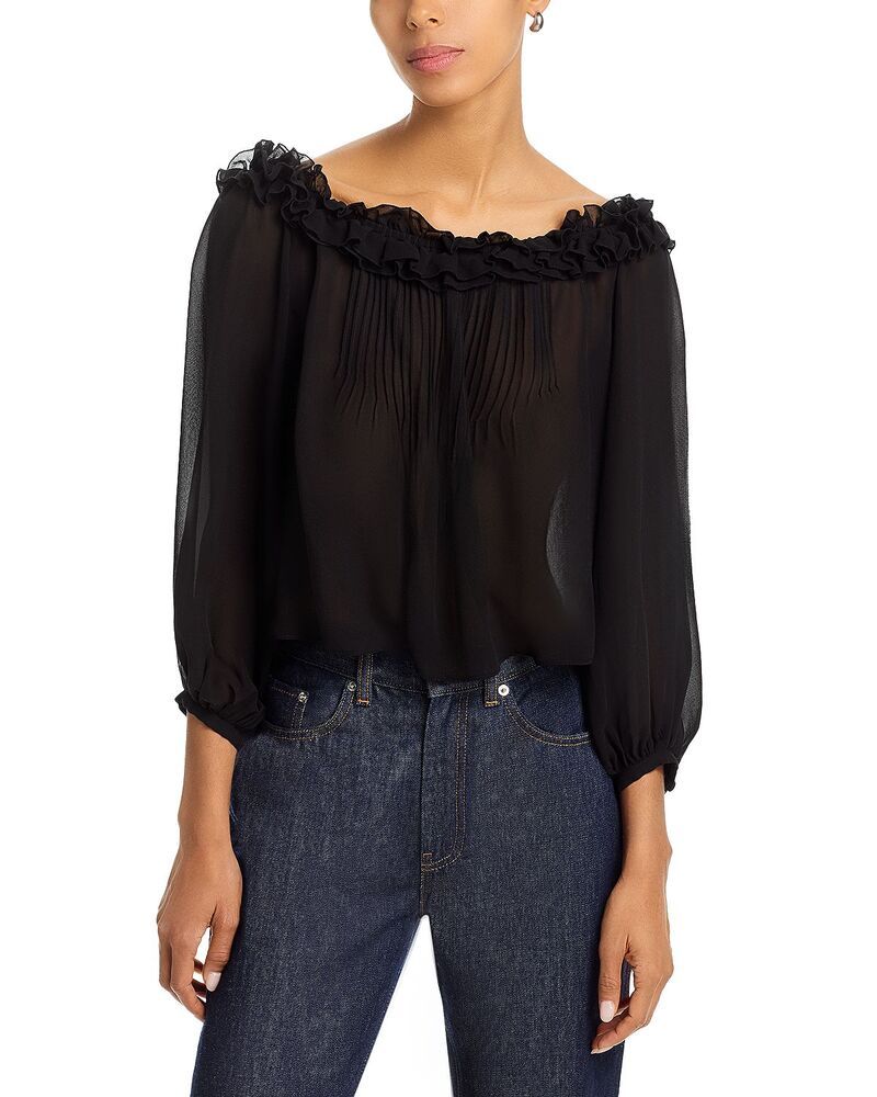ペイジ レディース トップス シャツ シルク ブラウス PAIGE Casey Silk Blouse Black ブラック