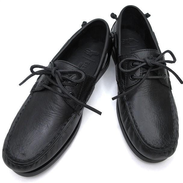 ポロ ラルフローレン POLO RALPH LAUREN ビリーズ BILLY'S 別注 ボートシューズ デッキシューズ 靴 シボ革 箱有 26cm ブラック
