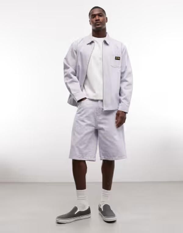 スタンレイ メンズ ボトムス ハーフパンツ・ショーツ リラックスフィット ショートパンツ Stan Ray hickory striped relaxed fit shorts in multi pa