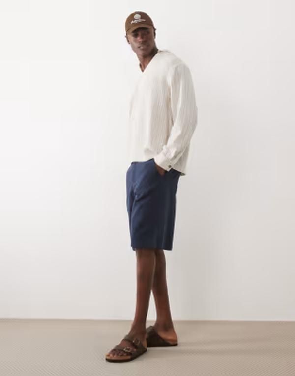 エイソス メンズ ボトムス ハーフパンツ・ショーツ ASOS DESIGN longer length jorts NAVY ネイビー