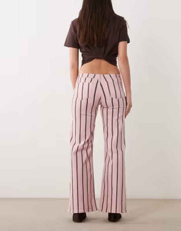 マンゴ レディース ボトムス デニムパンツ ストレート Tシャツ コットン ジーンズ Mango Teen cotton rich straight leg jeans and brown strip
